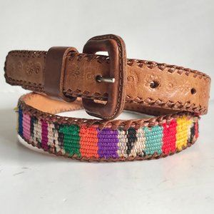 Multicolor Woven Leather Belt
